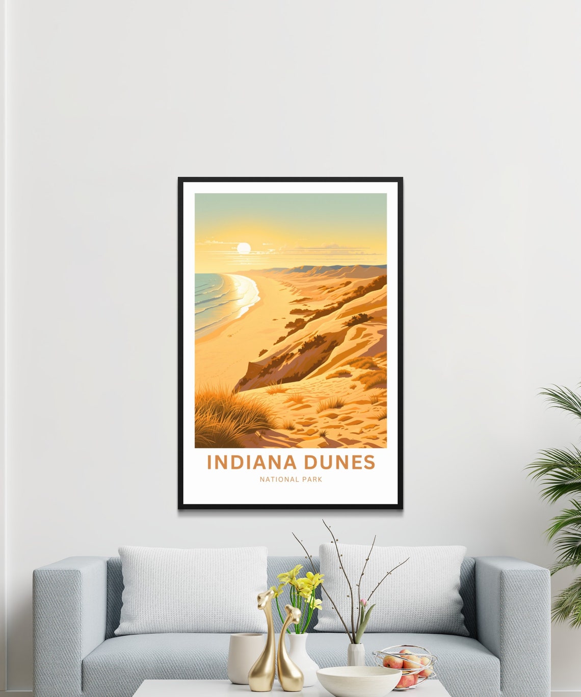 Personalized Indiana Dunes National Park Golden Sunset Dunes Poster - Image 4