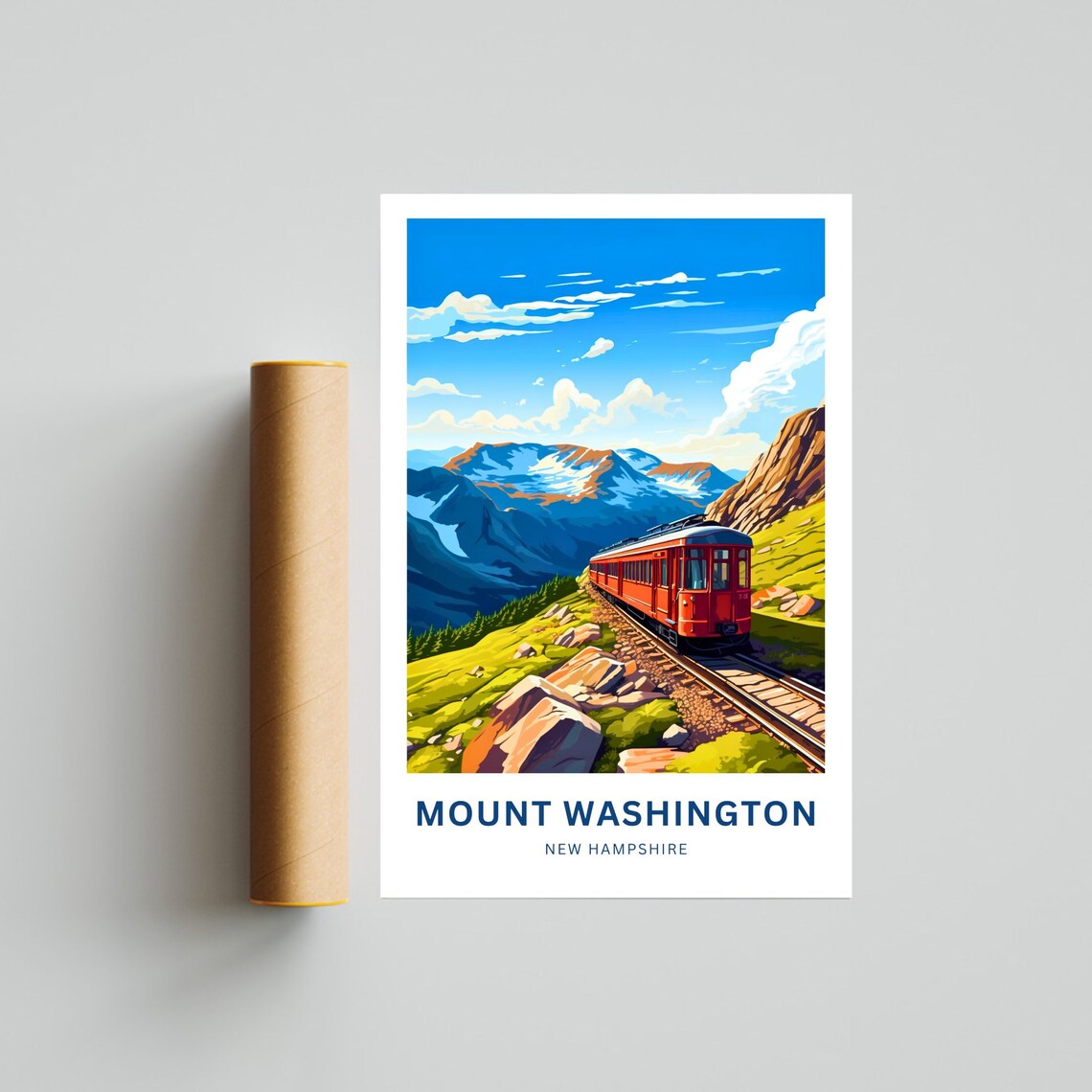 Mount Washington Travel Poster, New Hampshire Wall Art - Image 2