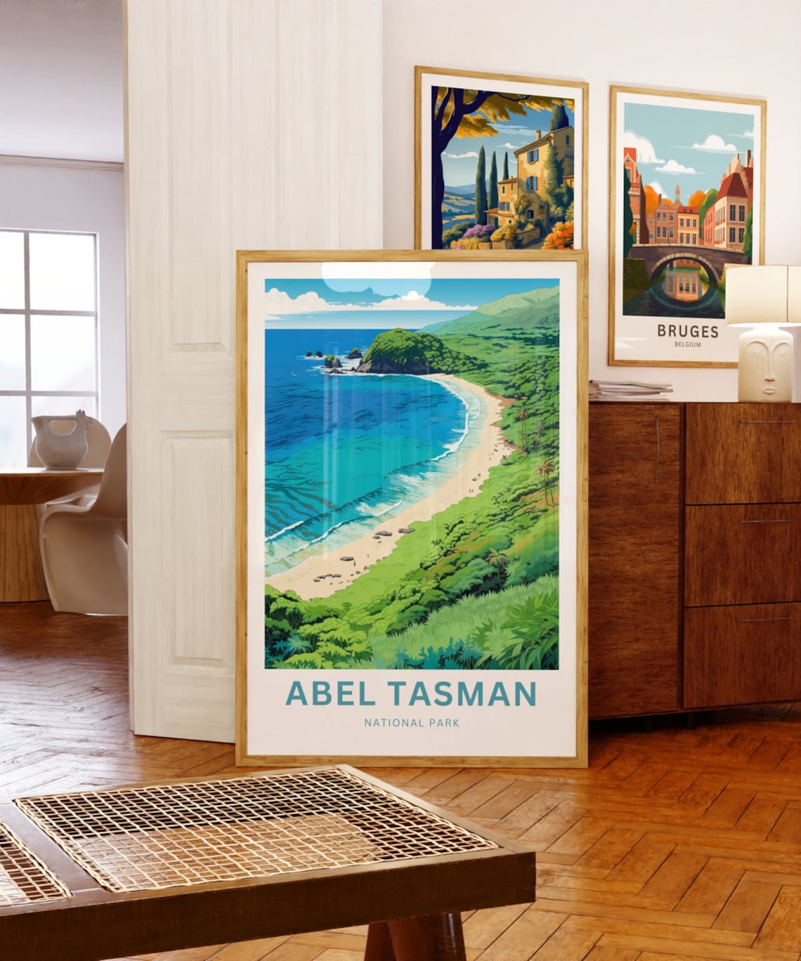Abel Tasman National Park Coast Cove Lush Green Hills Poster - Image 5