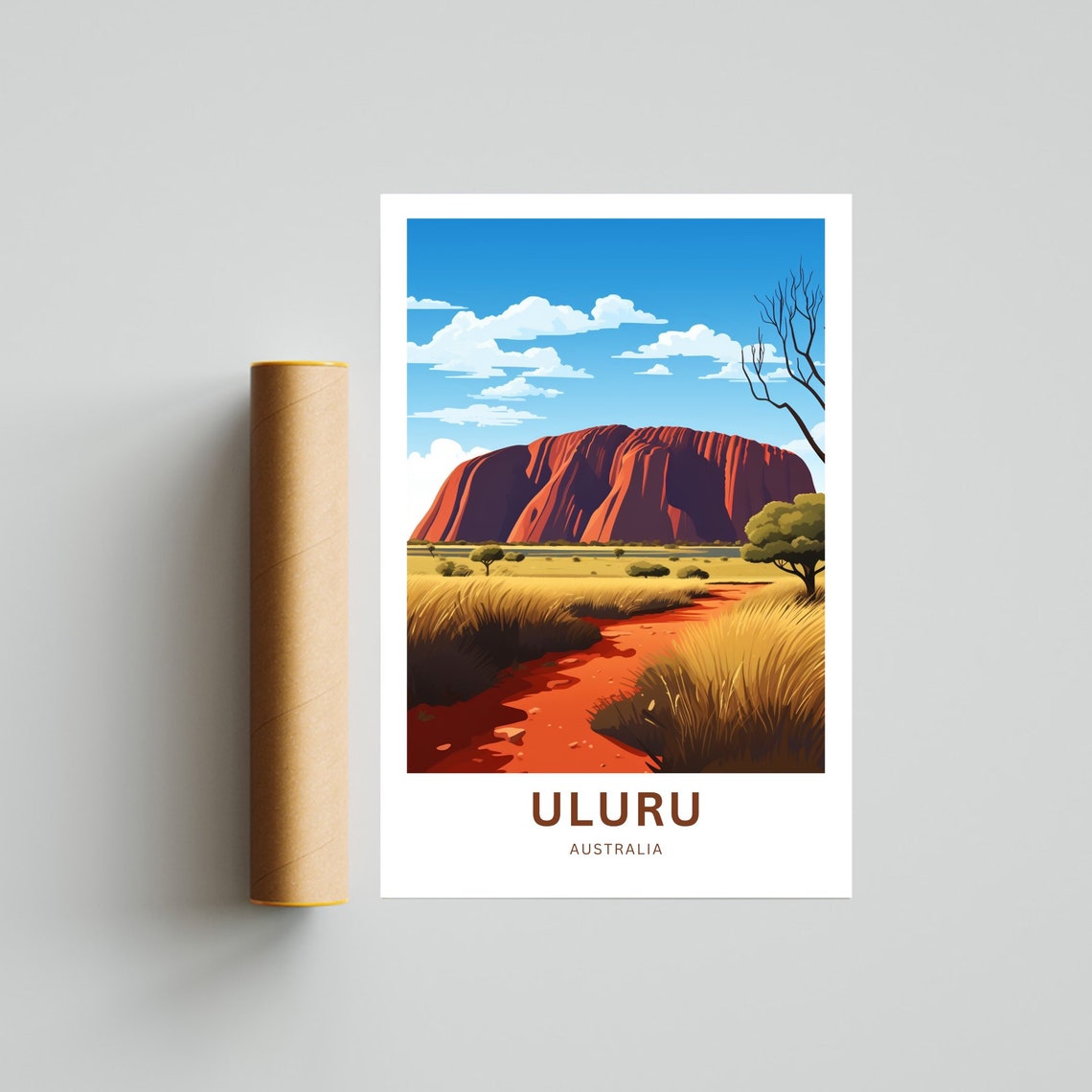 Uluru Australia Red Desert Spinifex Outback Sunset Travel Poster - Image 4