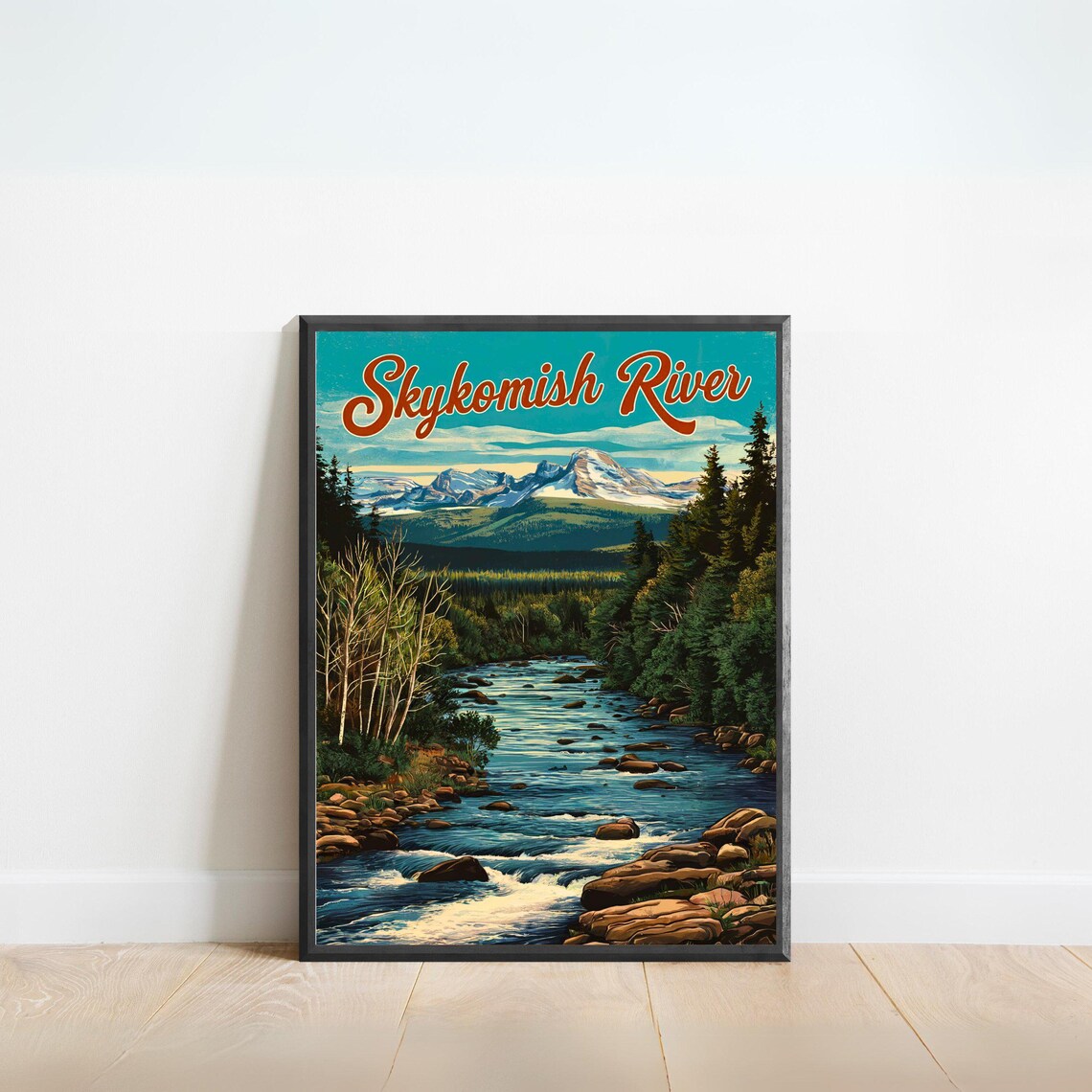 Skykomish River Vintage Travel Poster, Washington