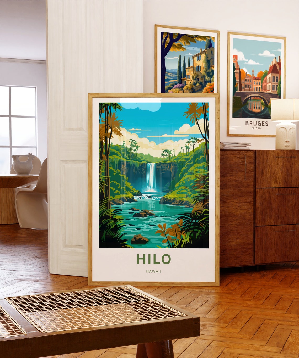 Hilo Hawaii Jungle Waterfall Personalized Tropical Island Poster - Image 5