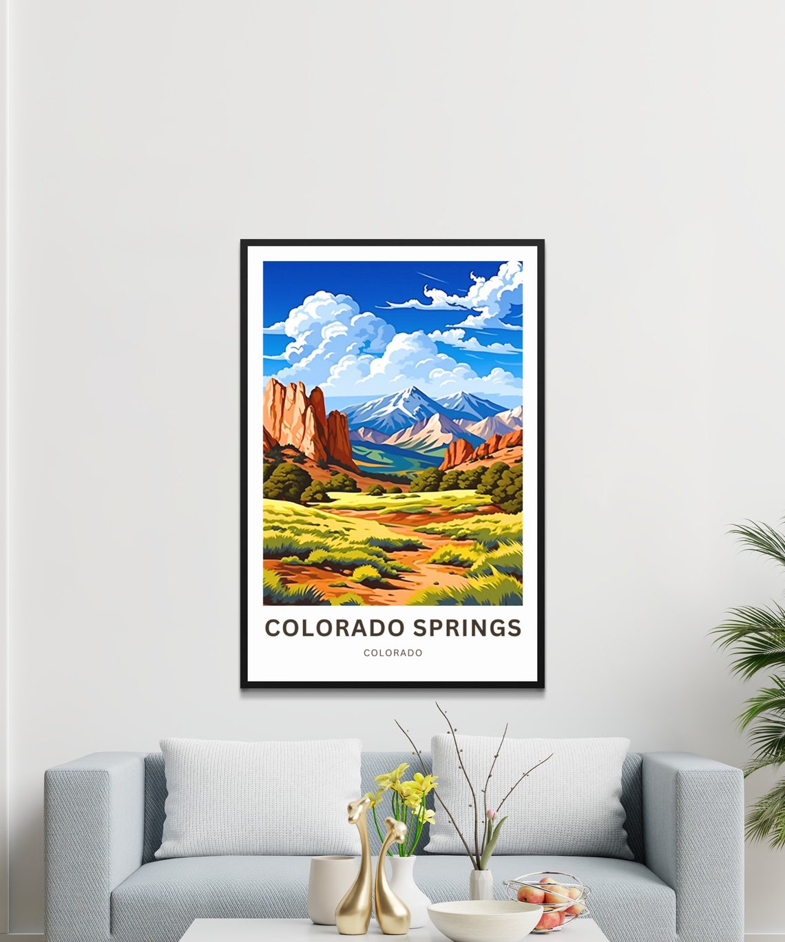 Colorado Springs Colorado Personalized Poster with Red Rock Vista - Image 3