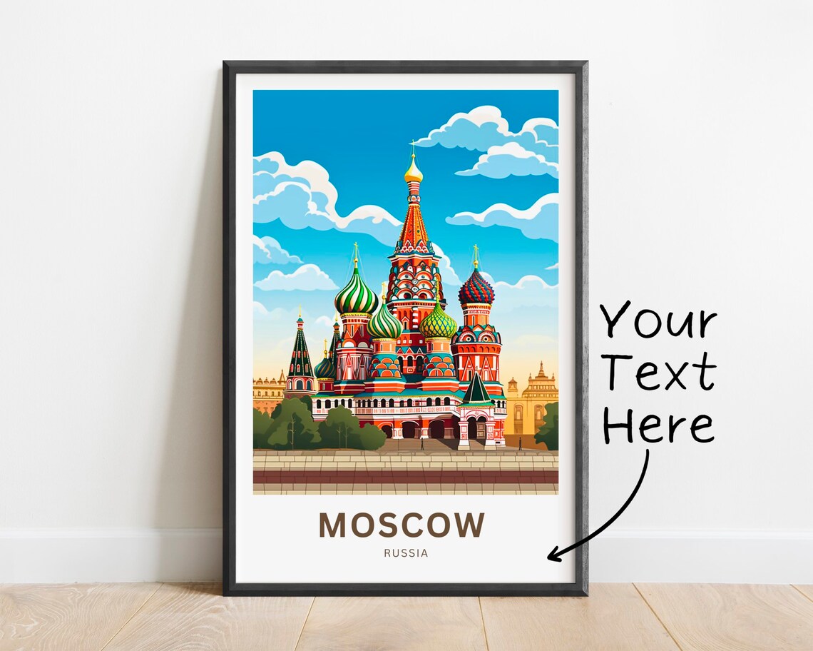 Moscow Russia Saint Basil Cathedral Onion Domes Landmark Poster