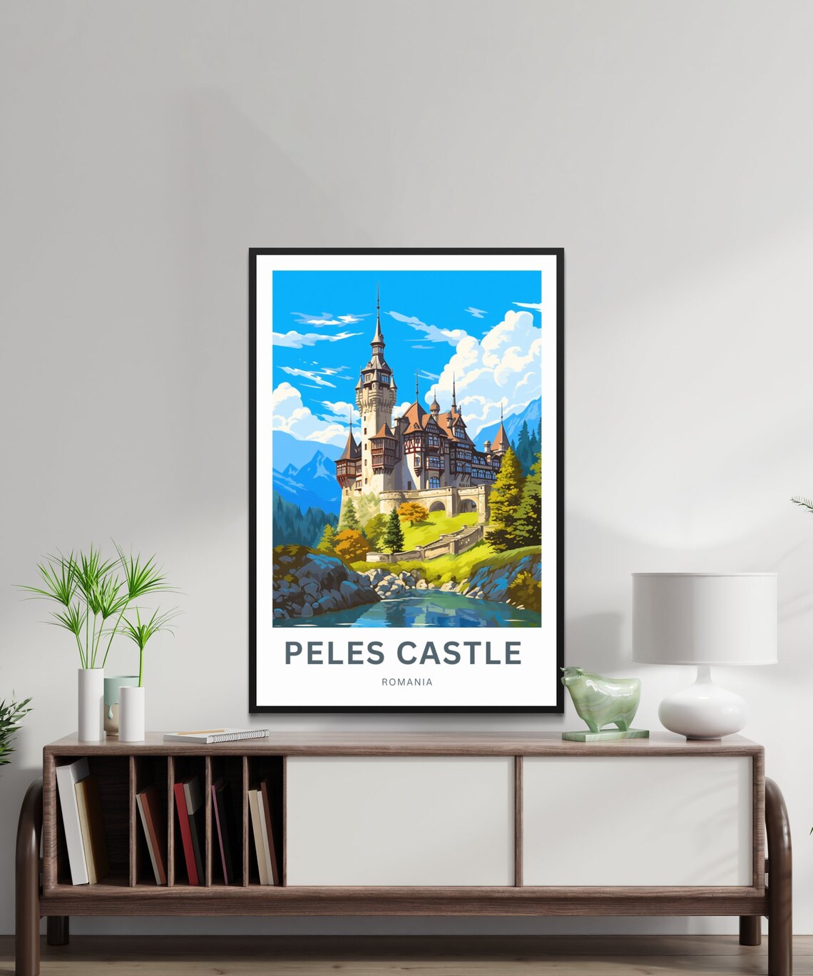 Peles Castle Romania Fairytale Palace Autumn Personalized Poster - Image 2