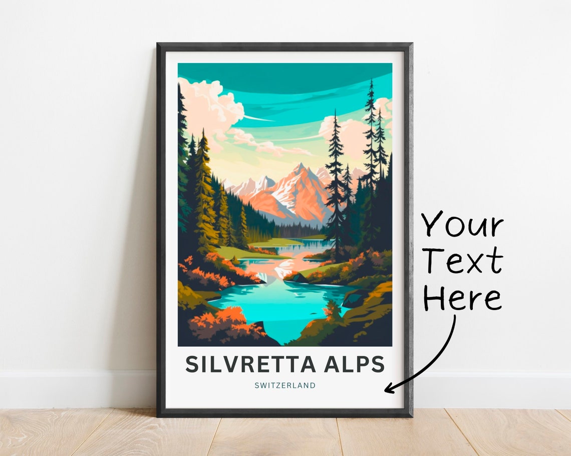 Personalized Silvretta Alps Switzerland Alpine Lake Pines Poster