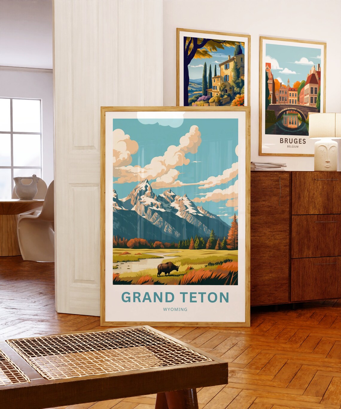 Grand Teton Travel Poster, Wyoming National Park - Image 5
