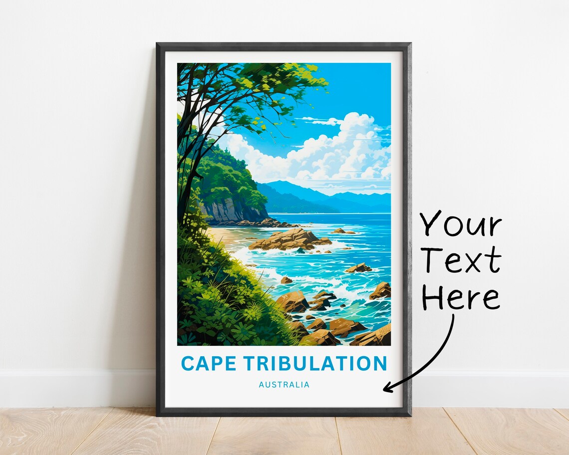 Cape Tribulation Australia Rocky Shoreline Waves Vintage Travel Poster - Image 2