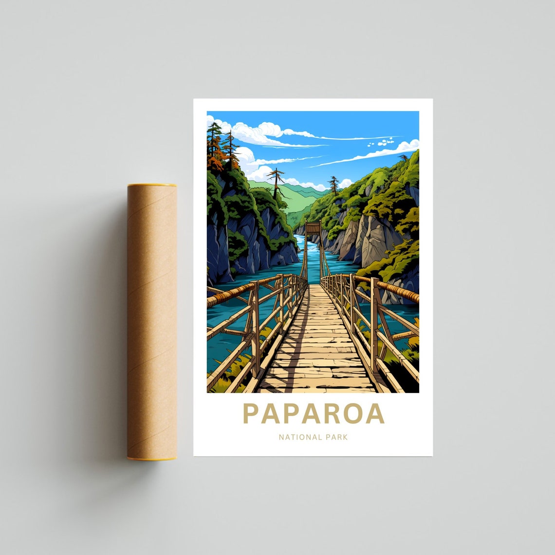 Personalized Paparoa National Park Swing Bridge Gorge Travel Poster - Image 4