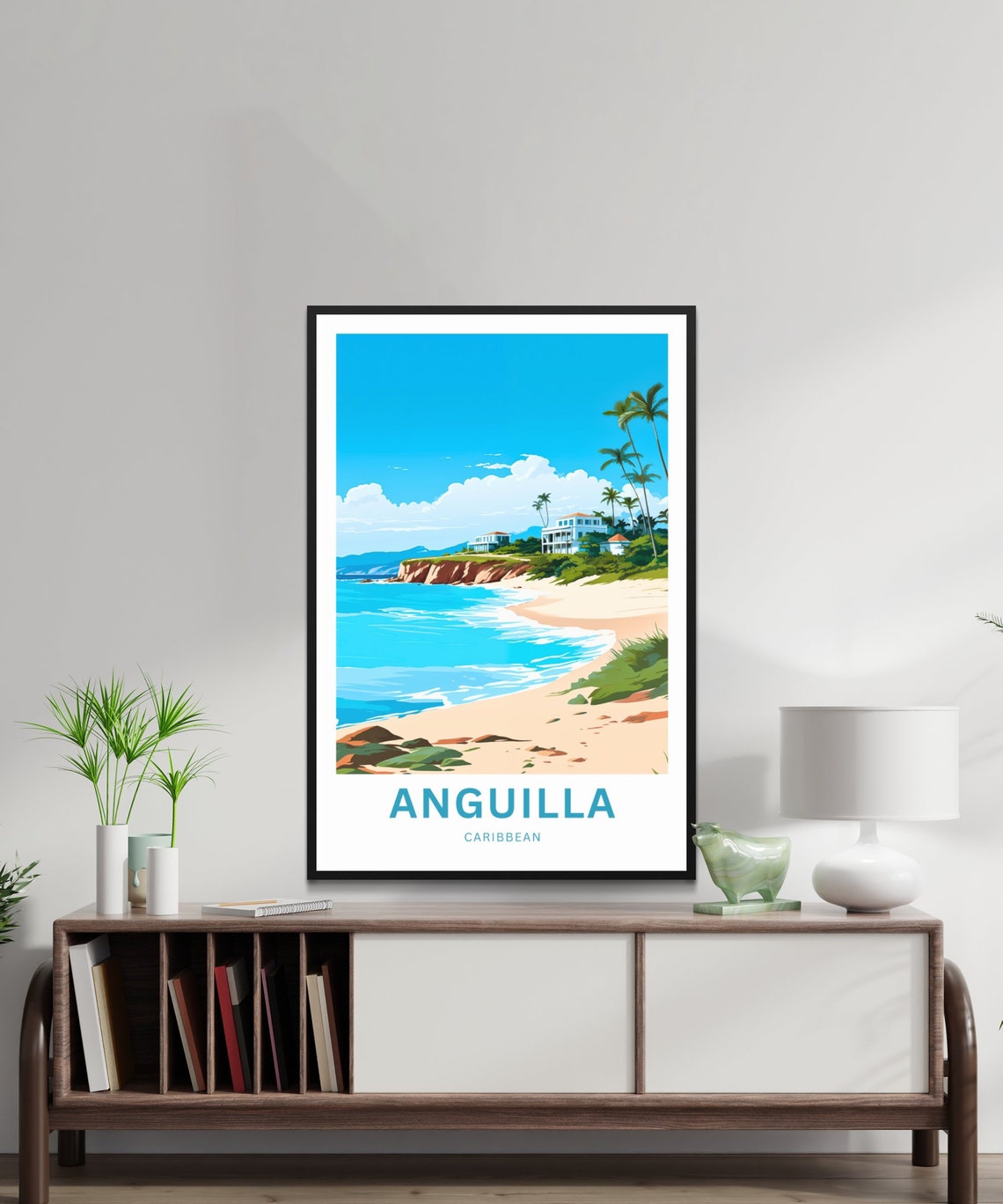 Anguilla Travel Print Anguilla Poster Caribbean Wall Art Framed Present Gift Caribbean Present - Image 2