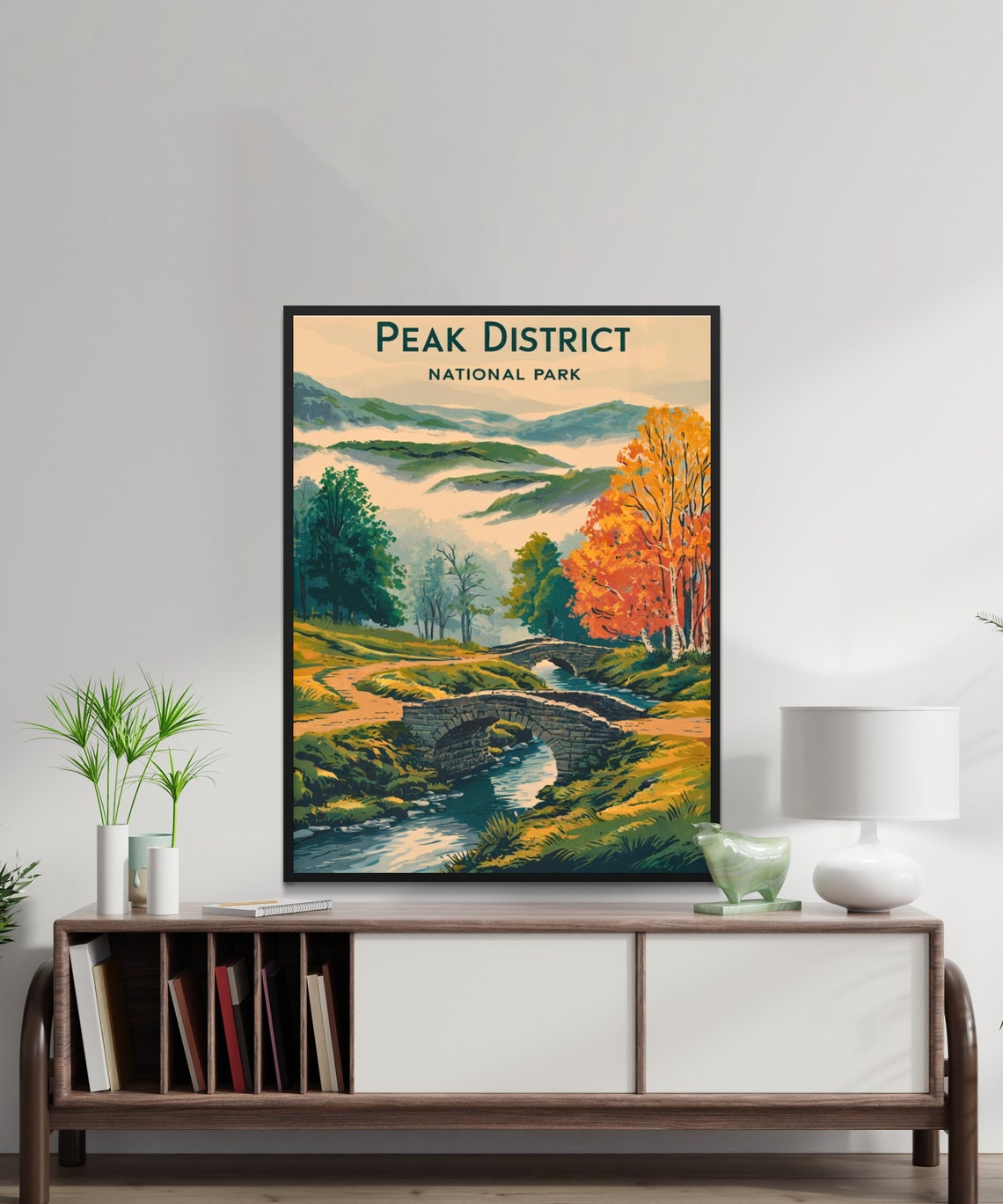 Peak District National Park Stone Bridges Stream Autumn Poster - Image 3