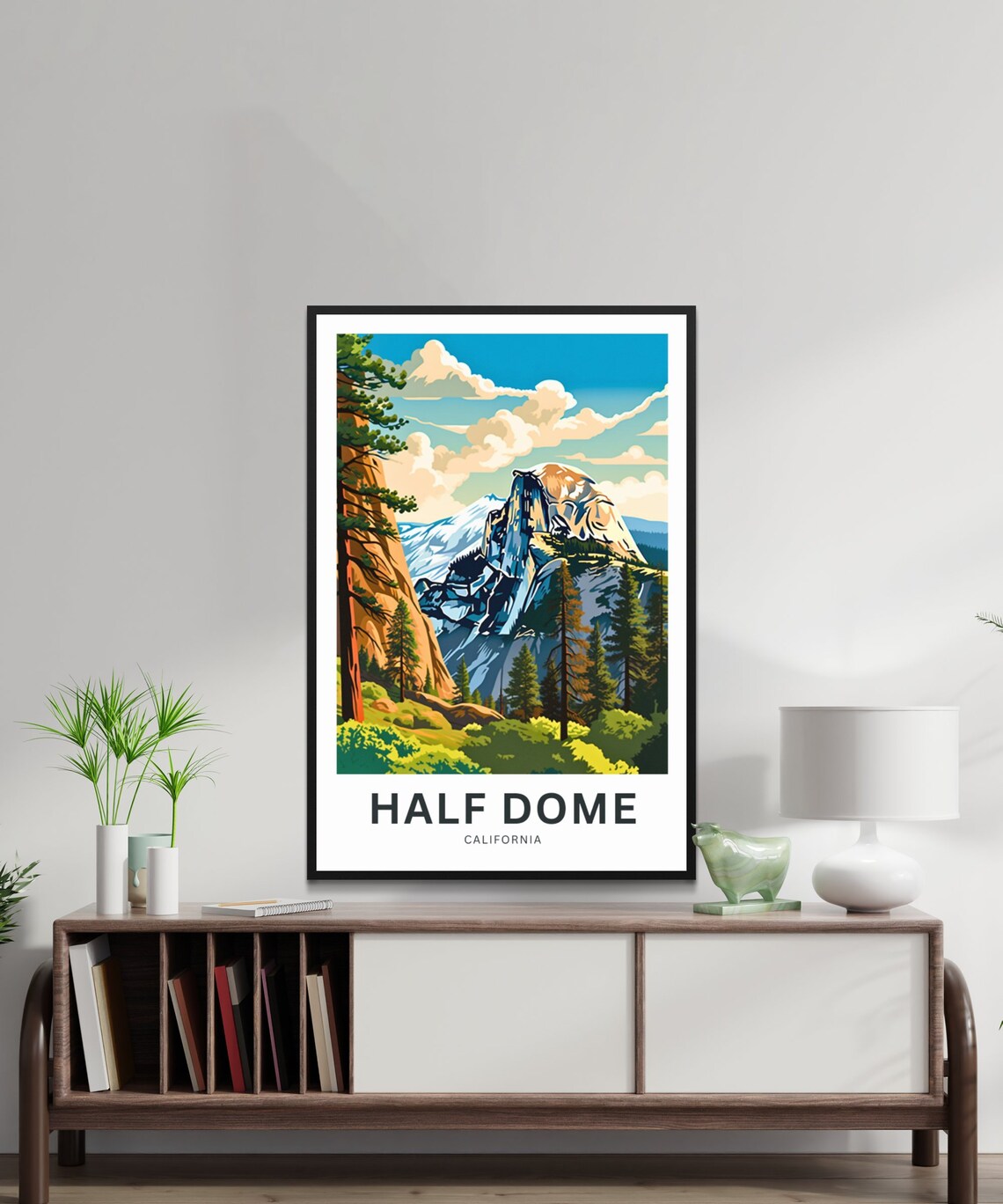 Half Dome California Yosemite Granite Custom Retro Travel Poster - Image 2