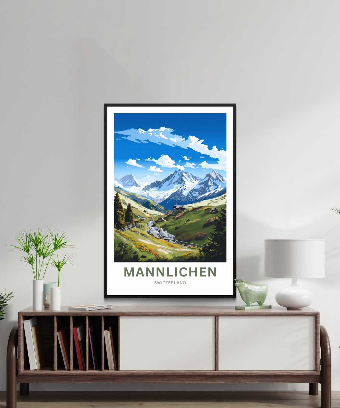 Personalized Mannlichen Switzerland Alpine Peaks Travel Poster - Image 3