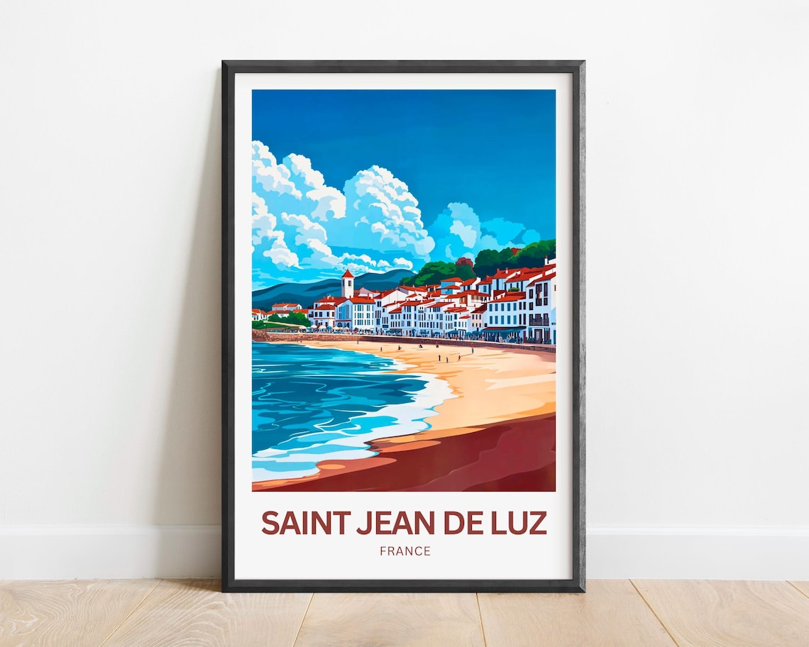 Saint Jean de Luz Travel Poster, France Wall Art