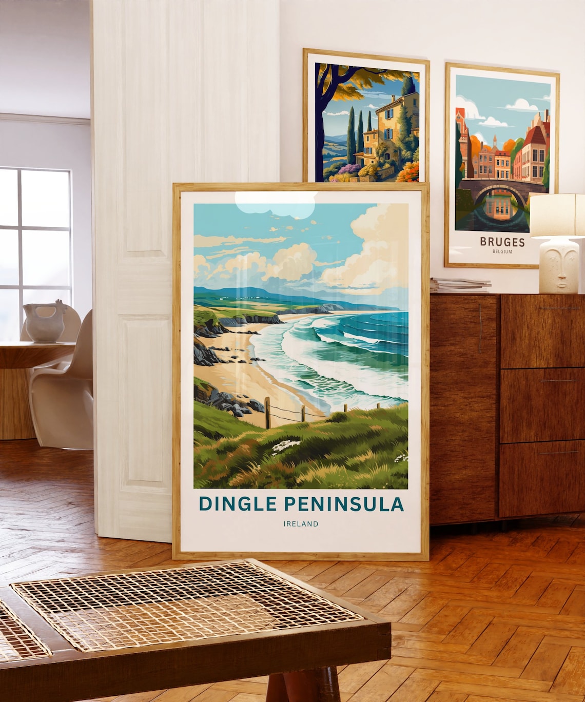 Dingle Peninsula Ireland Rocky Cove Beach Meadow Dunes Travel Poster - Image 5