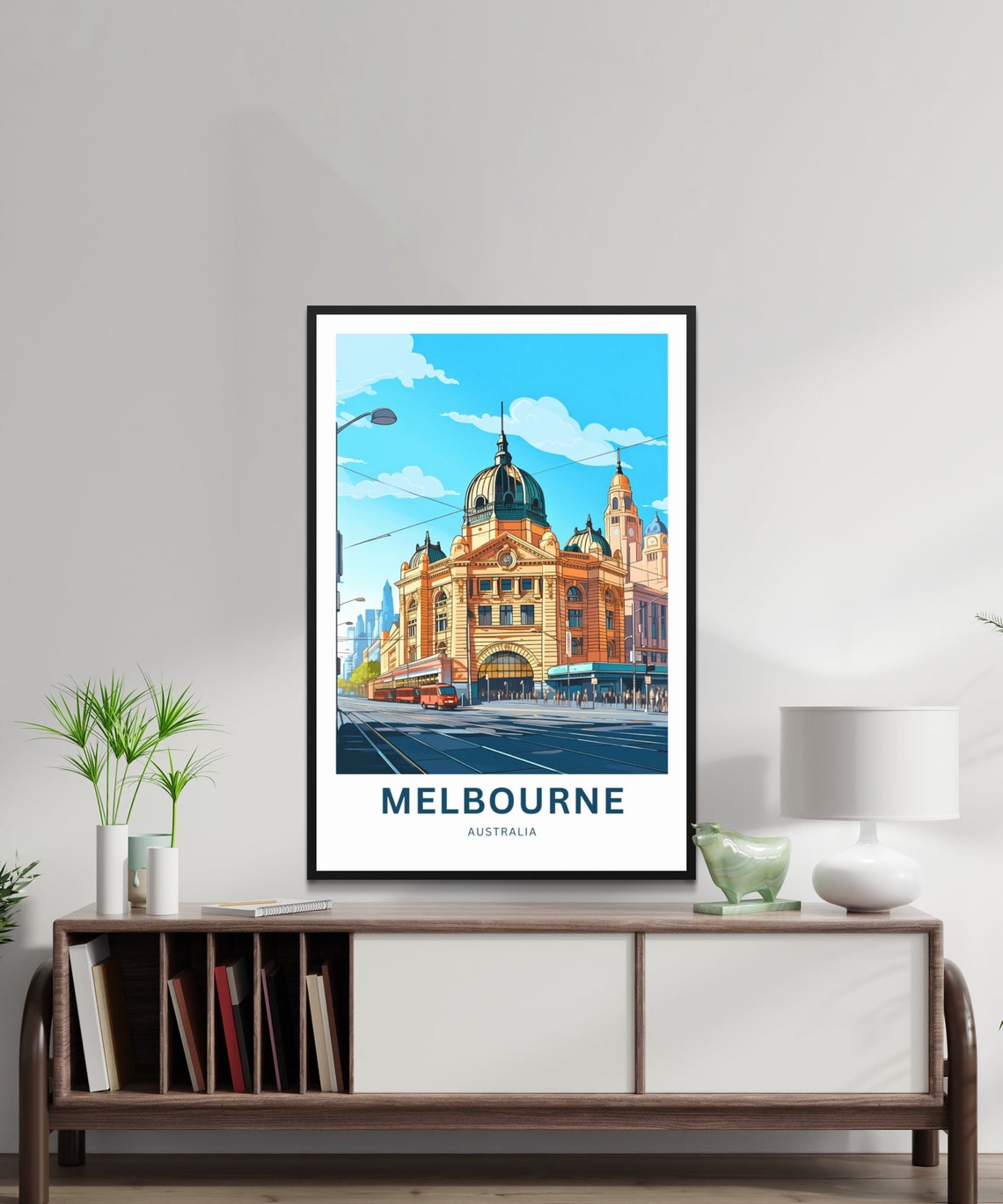 Melbourne Australia Corner Station Customizable Tram Travel Poster - Image 2