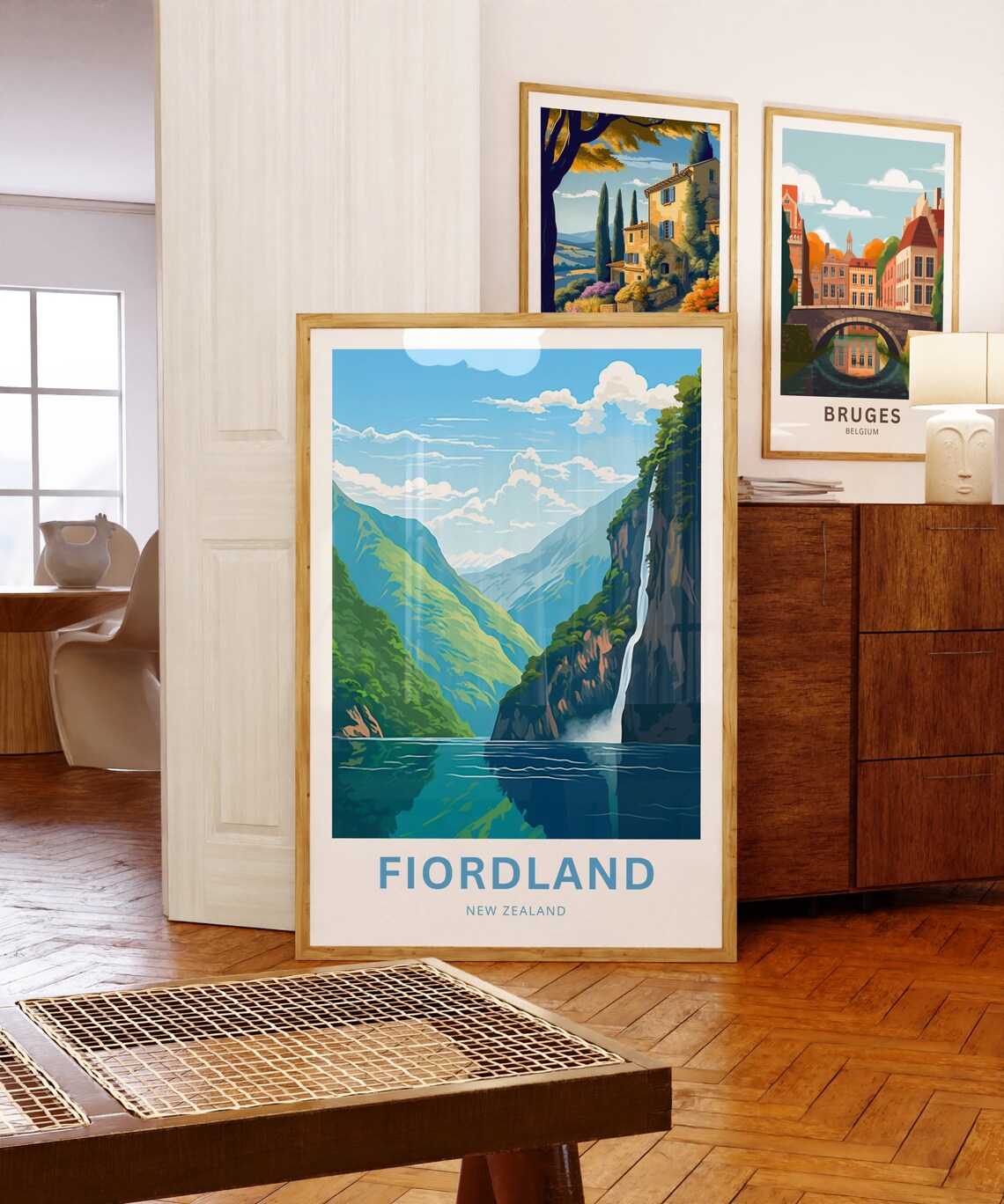Fiordland New Zealand Personalized Fjord Waterfall Travel Poster - Image 5