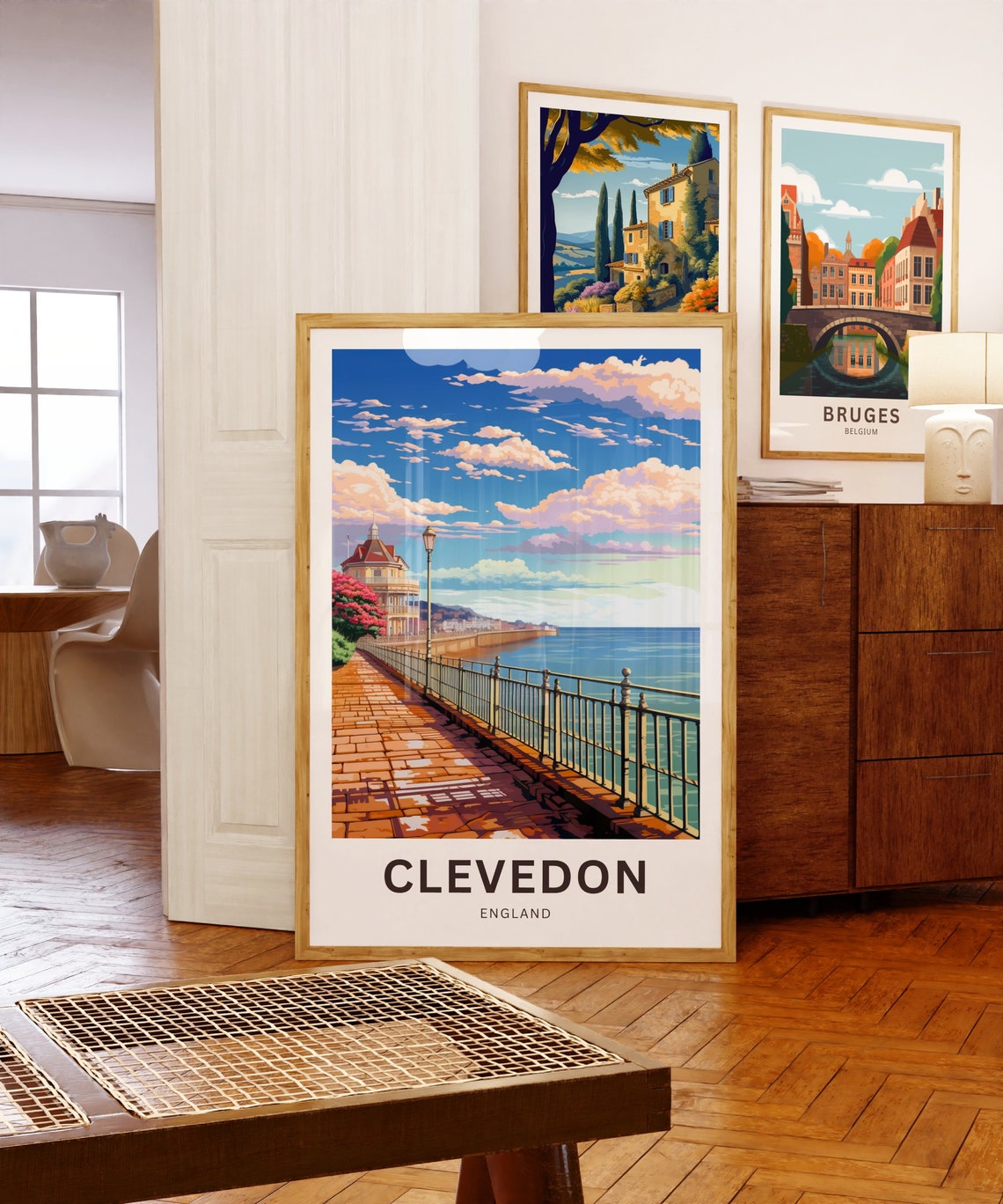 Clevedon England Seafront Promenade Pavilion Coastal Town Art Poster - Image 5