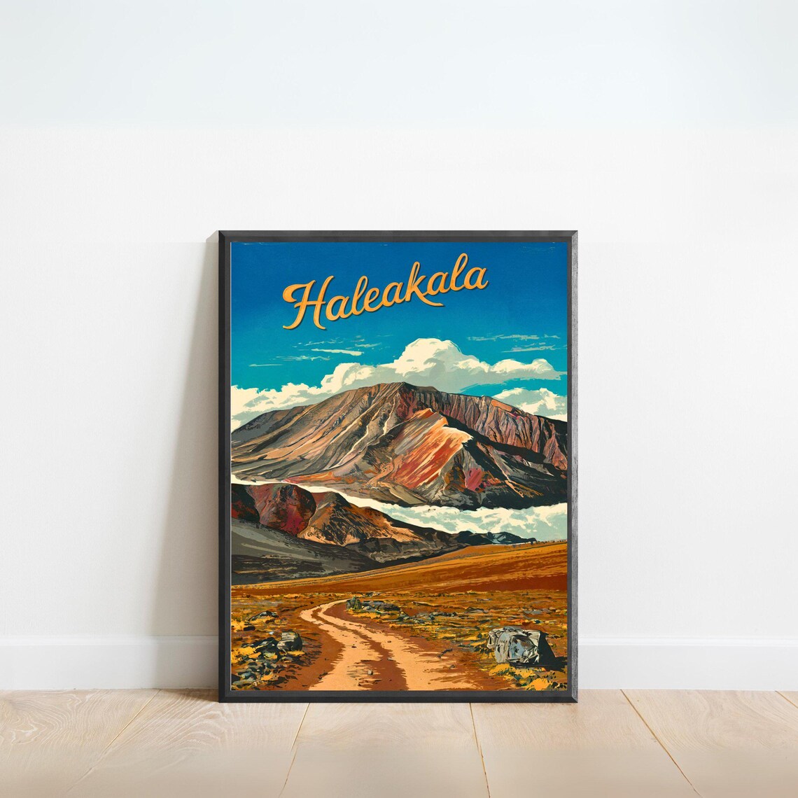 Haleakala Hawaii Volcano Sunset Classic Vintage Travel Poster