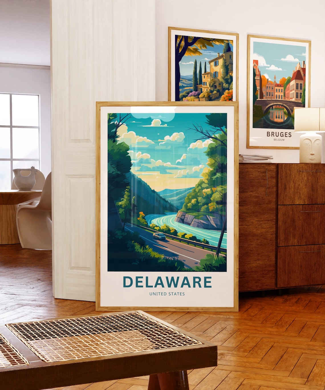 Delaware Scenic Highway River Drive Vintage Travel Poster USA - Image 5