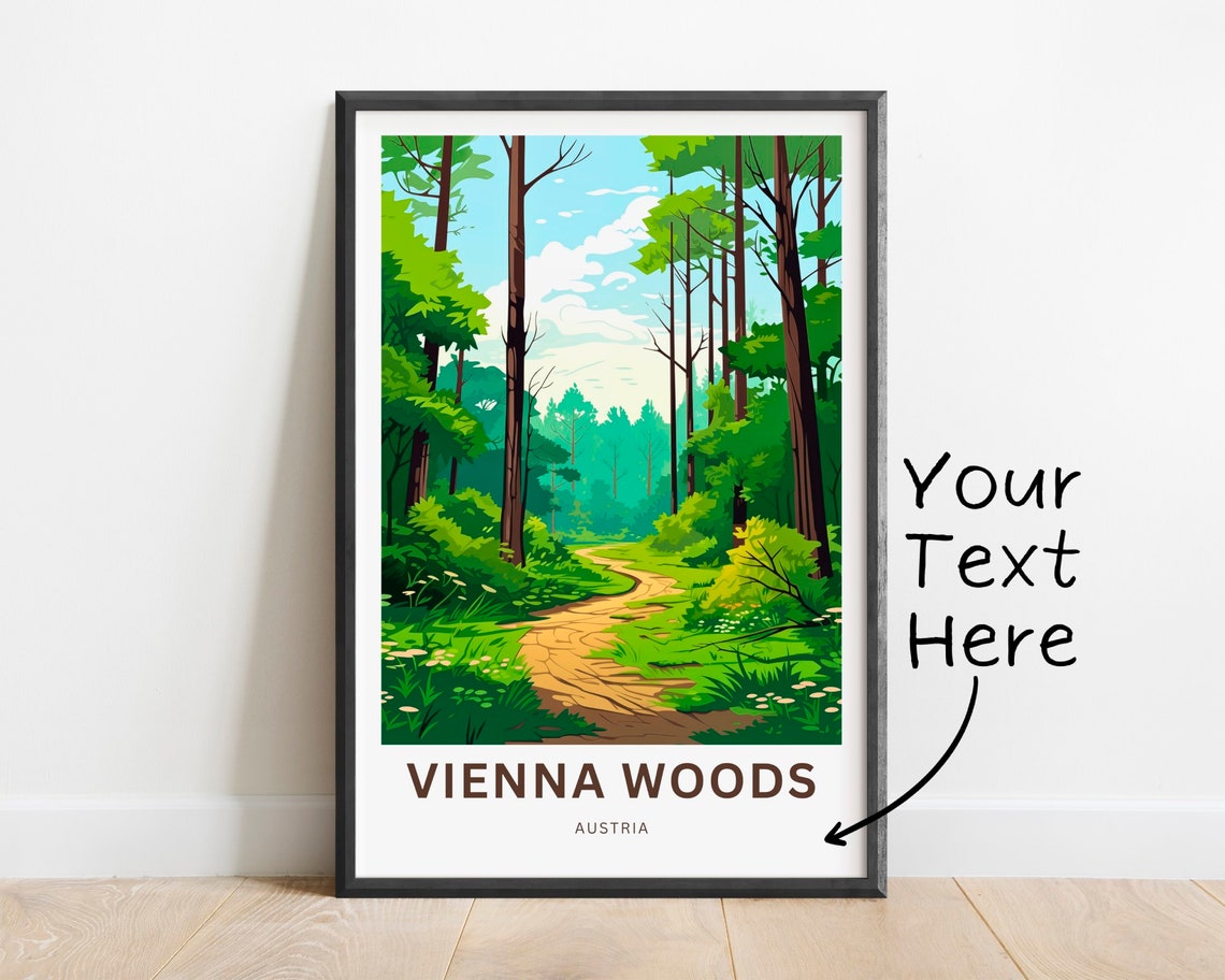 Personalized Vienna Woods Green Forest Trail Custom Name Poster