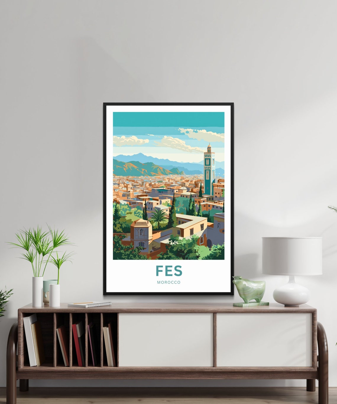 Personalized Fes Travel Print Fes Poster Morocco Wall Art Framed Present Gift Morocco Present - Image 2