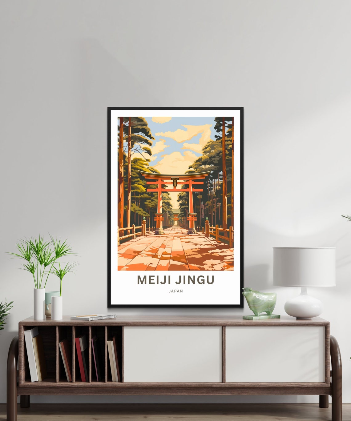 Meiji Jingu Japan Personalized Forest Torii Gate Path Travel Poster - Image 2