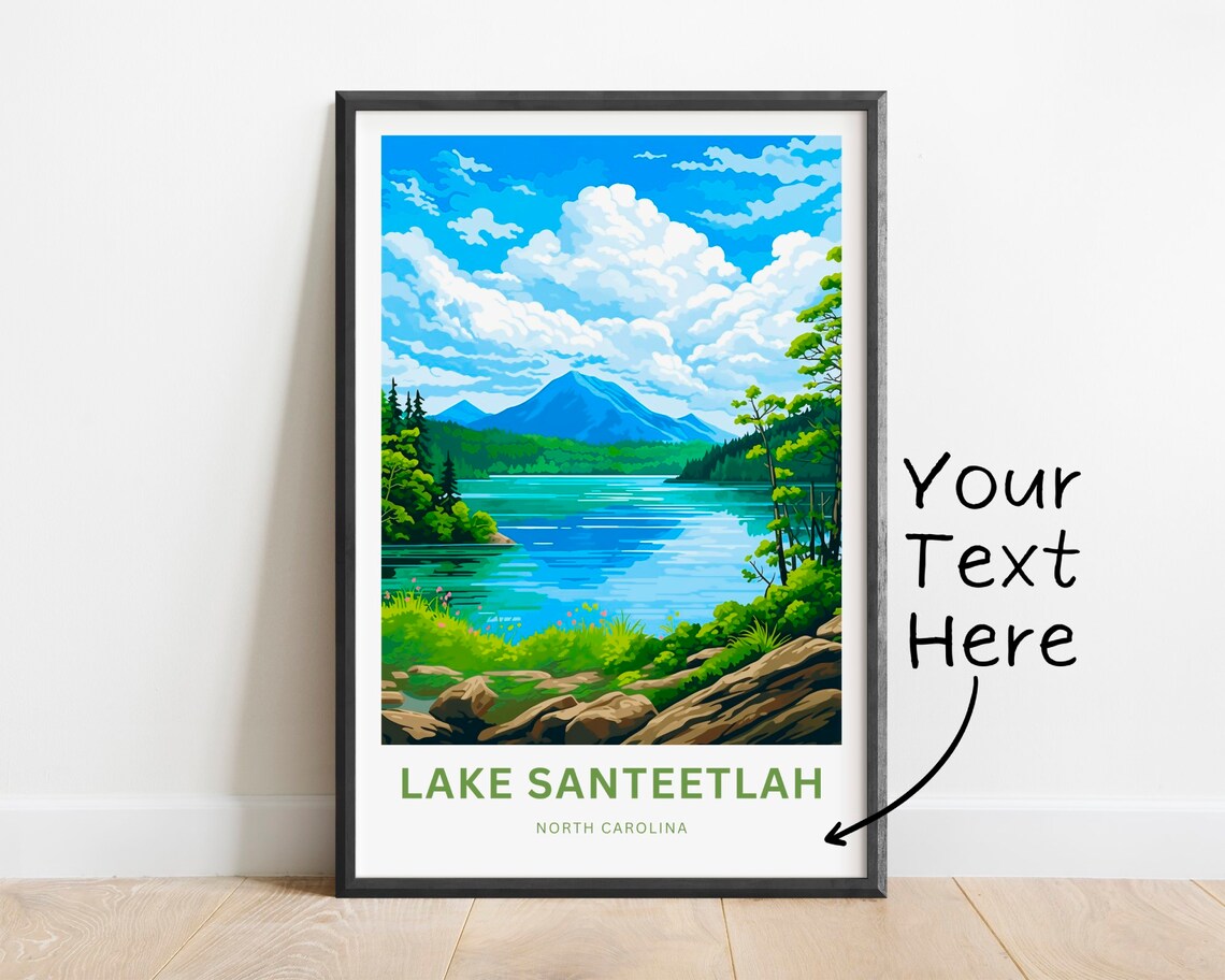 Personalized Lake Santeetlah North Carolina Custom Name Travel Poster