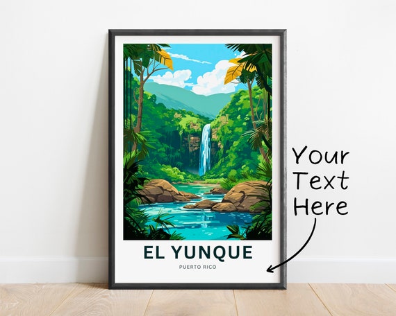 Personalized El Yunque Travel Print El Yunque Poster El Yunque National Forest Puerto Rico Wall Art Present Gift Puerto Rico