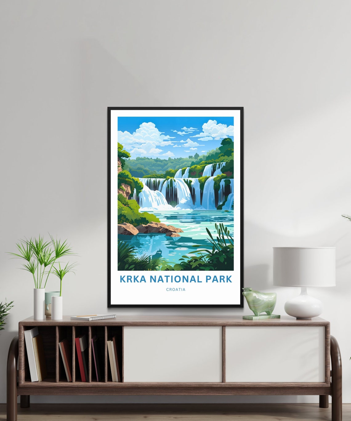 Personalized Krka Croatia Waterfall Cascades Travel Poster Gift Art - Image 2