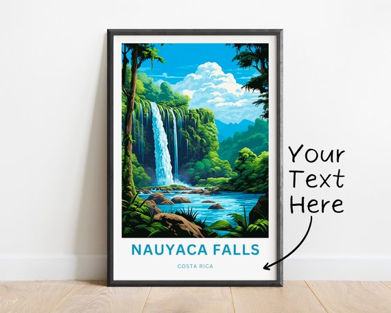 Personalized Nauyaca Travel Print Nauyaca Poster Costa Rica Wall Art Framed Present Gift Costa Rica Present