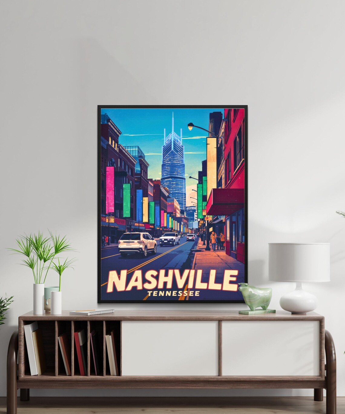 Nashville Tennessee Broadway Street Vintage Style Travel Poster - Image 2