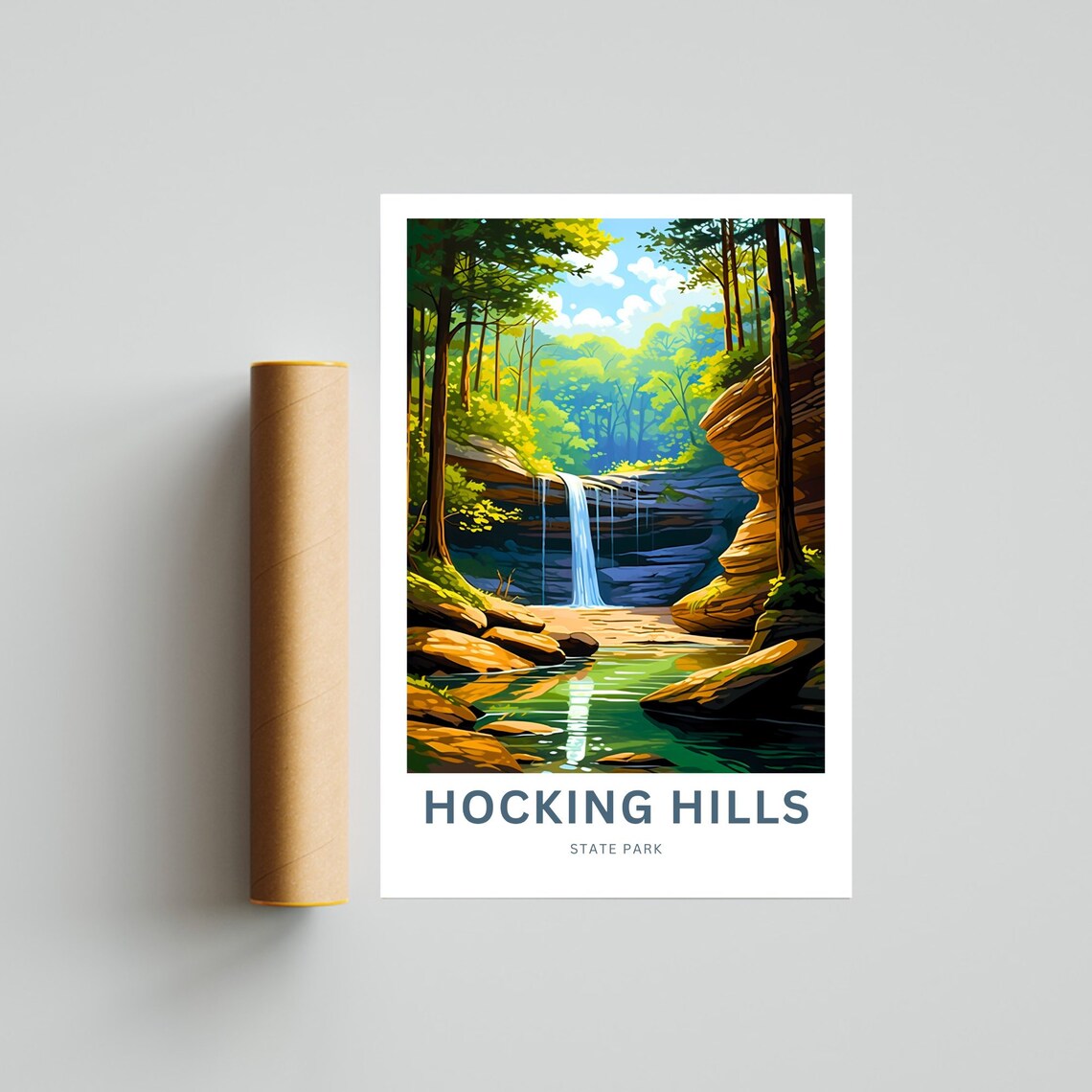 Hocking Hills State Park Travel Poster, Ohio - Image 4