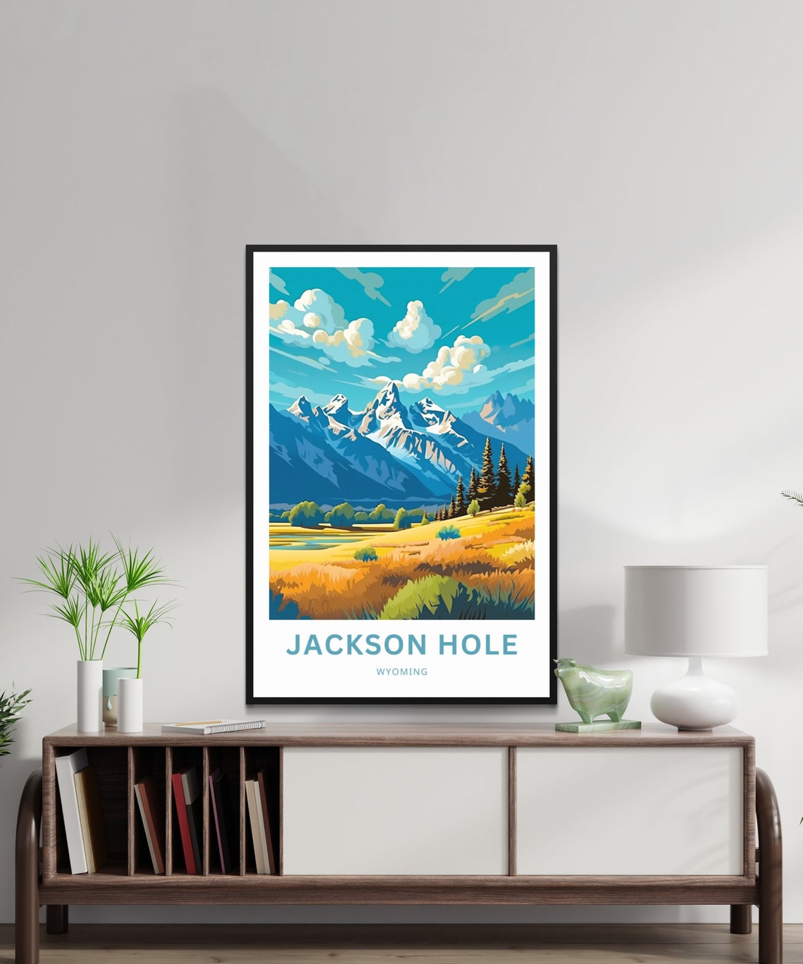 Jackson Hole Wyoming Autumn Teton Mountains Valley Scenery Poster - Image 2