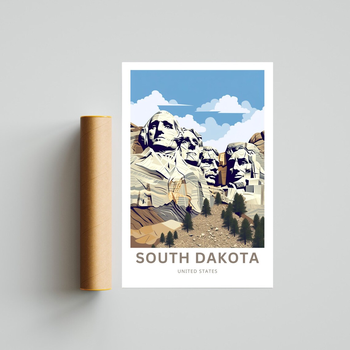 Mount Rushmore Presidents Memorial Personalized Travel Poster - Image 4