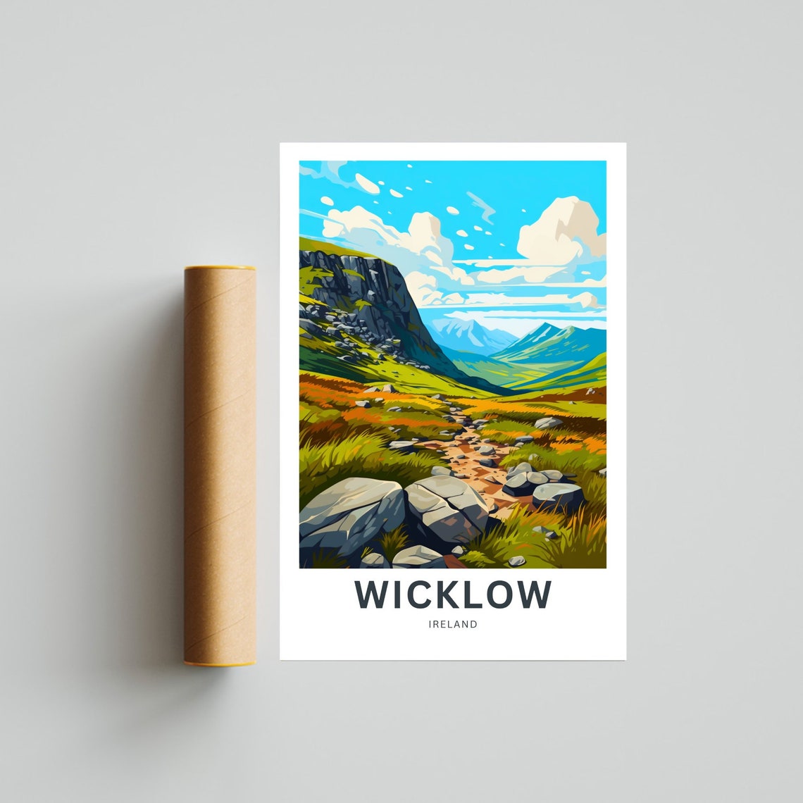Wicklow Ireland Personalized Mountain Valley Rocky Trail Poster - Image 4