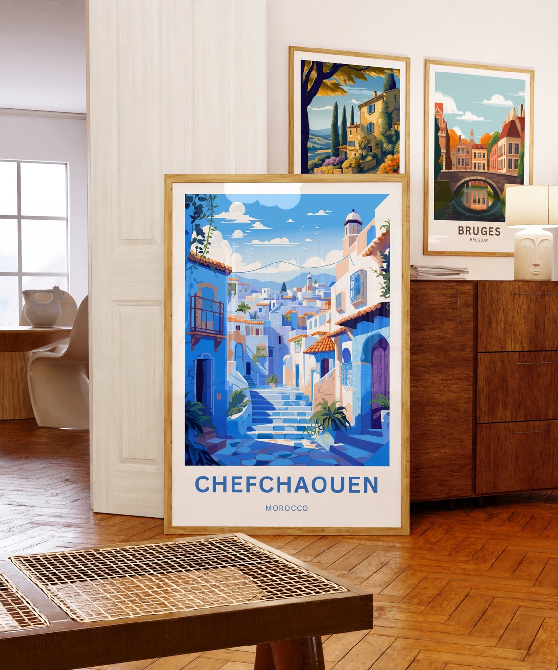 Personalized Chefchaouen Travel Print Chefchaouen Poster Morocco Wall Art Framed Present Gift Morocco Present - Image 5
