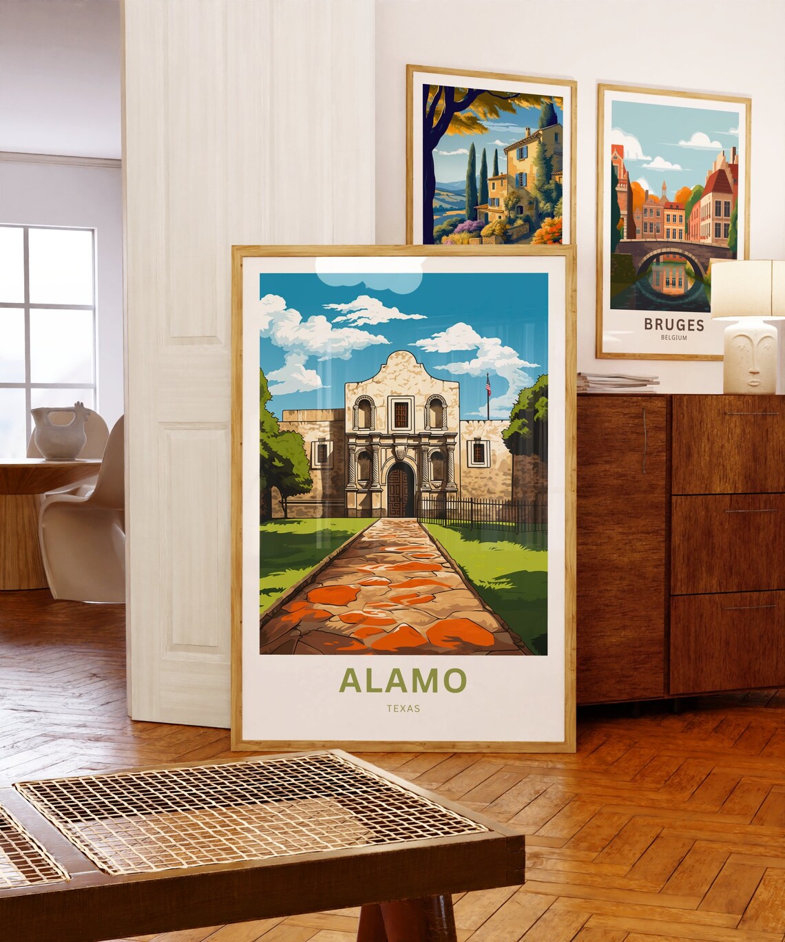 Alamo Front Facade Texas Mission San Antonio Historic Travel Poster - Image 5