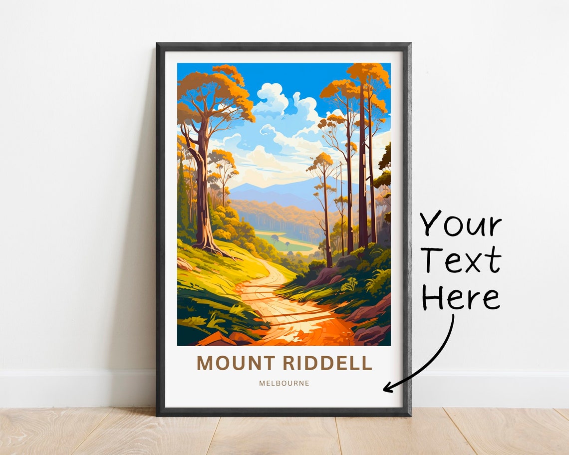 Personalized Mount Riddell Melbourne Autumn Trail Custom Text Poster