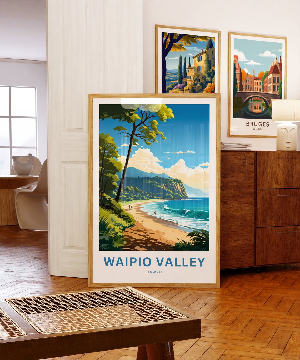 Waipio Valley Hawaii Personalized Tropical Beach Cliffs Travel Poster - Image 5