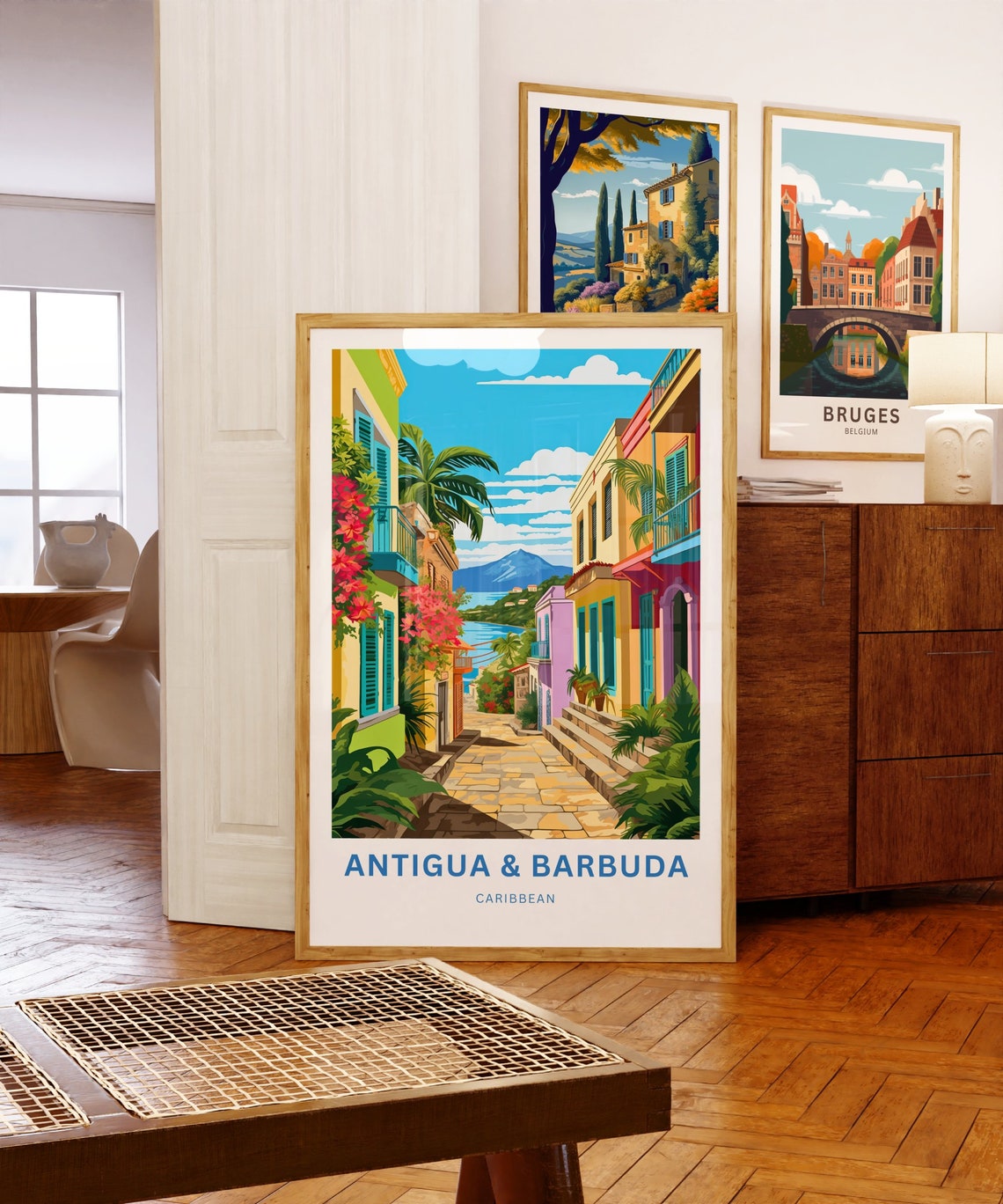 Antigua And Barbuda Travel Print Antigua And Barbuda Poster Caribbean Wall Art Gift Antigua And Barbuda Decor Present Personalized Text - Image 5