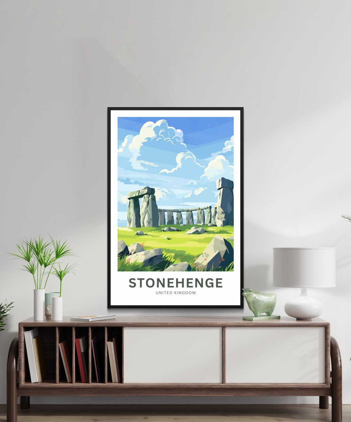 Stonehenge United Kingdom Ancient Stones Green Field Travel Poster - Image 2