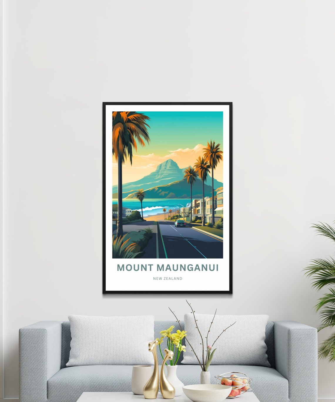 Mount Maunganui New Zealand Palm Beach Road Sunset Art Poster - Image 3