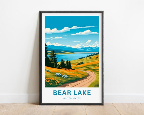 Bear Lake Travel Print Bear Lake Poster United States Wall Art Framed Present Gift United States Present