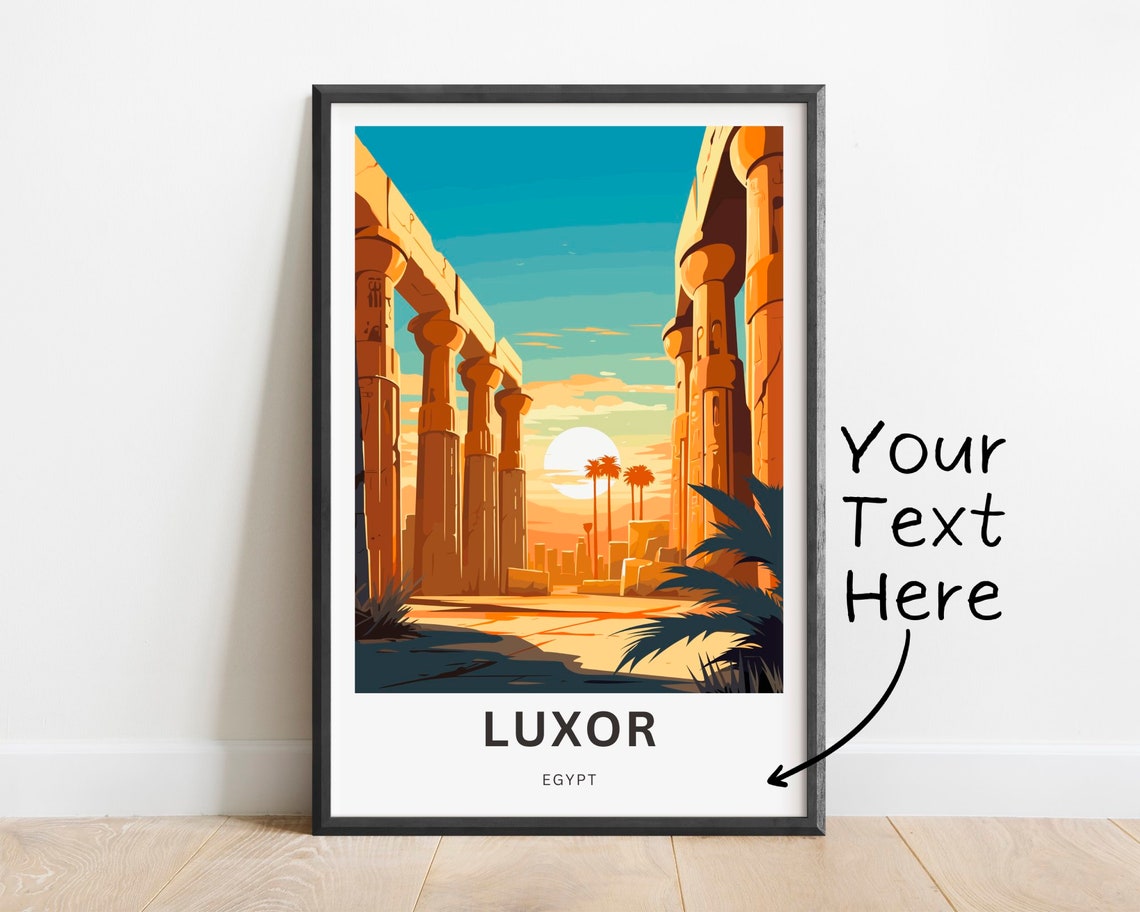 Personalized Luxor Travel Print Luxor Poster Egypt Wall Art Framed Present Gift Egypt Present