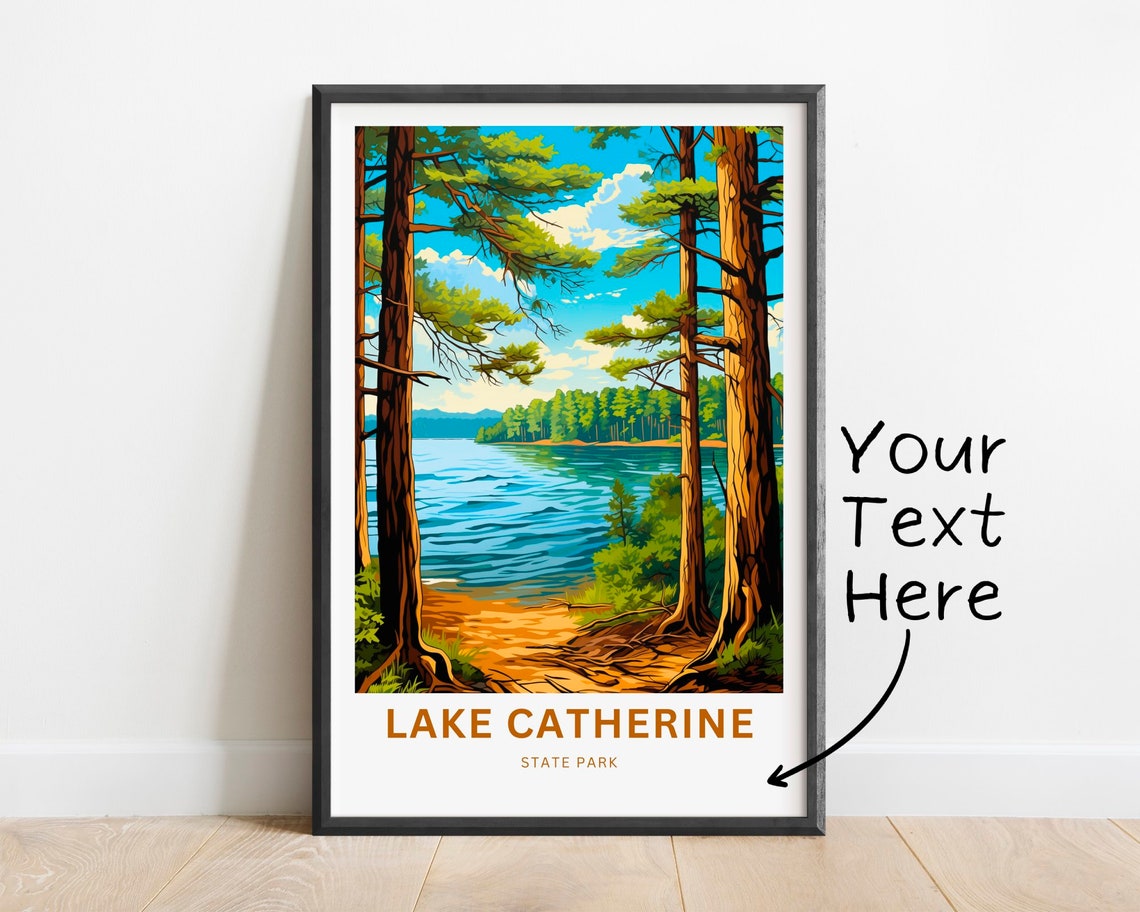 Personalized Lake Catherine State Park Shoreline Travel Poster