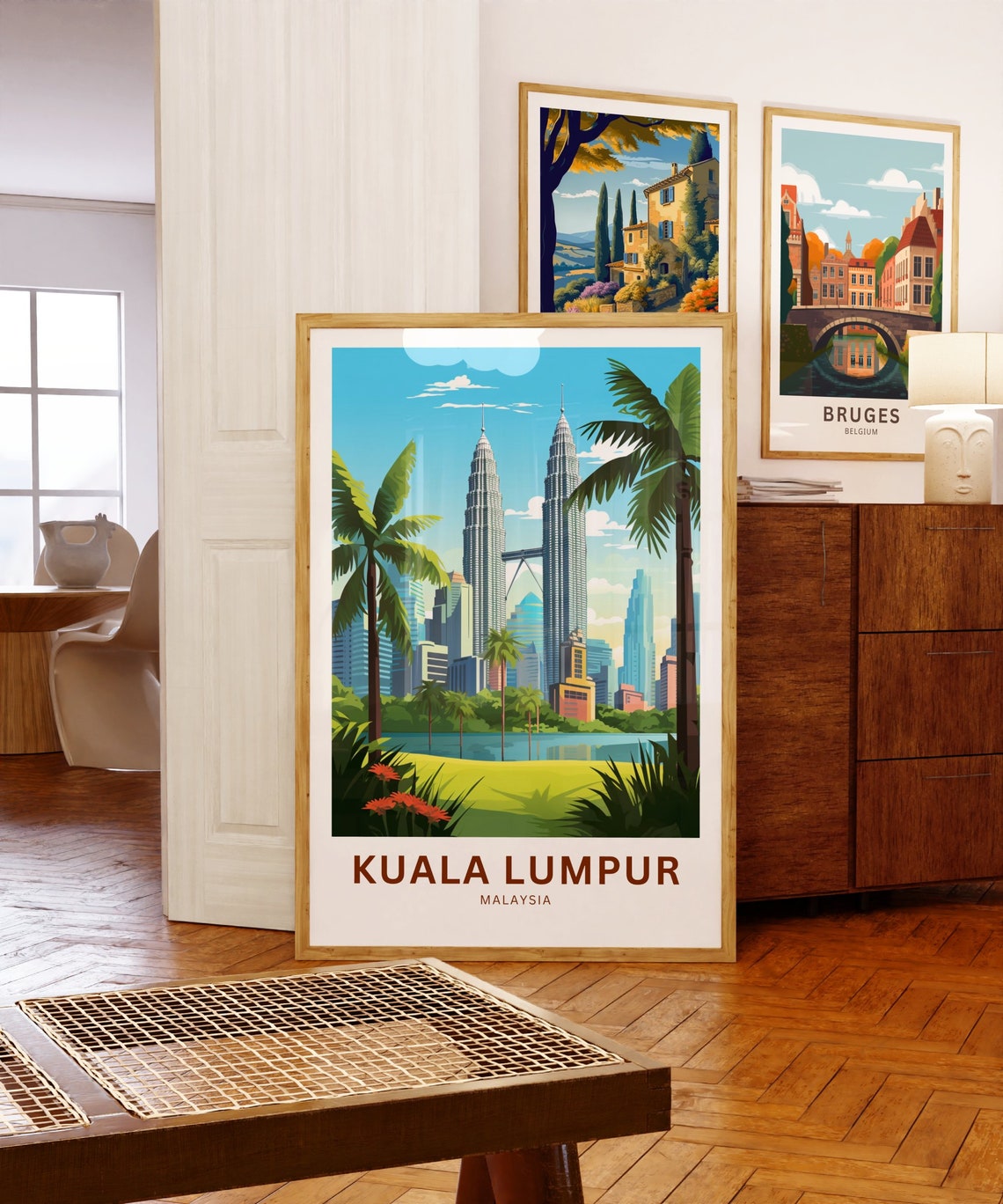 Kuala Lumpur Malaysia Daytime Petronas Towers Palm Bright Poster - Image 5