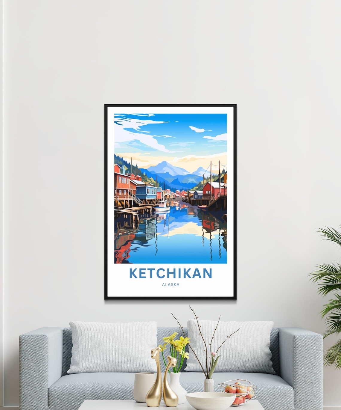 Ketchikan Alaska Historic Waterfront Town Harbor Travel Poster - Image 3