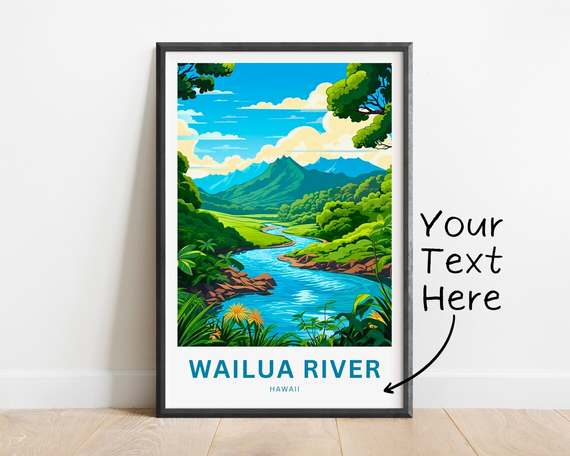 Wailua River Hawaii Green Valley River Rapids Personalized Poster