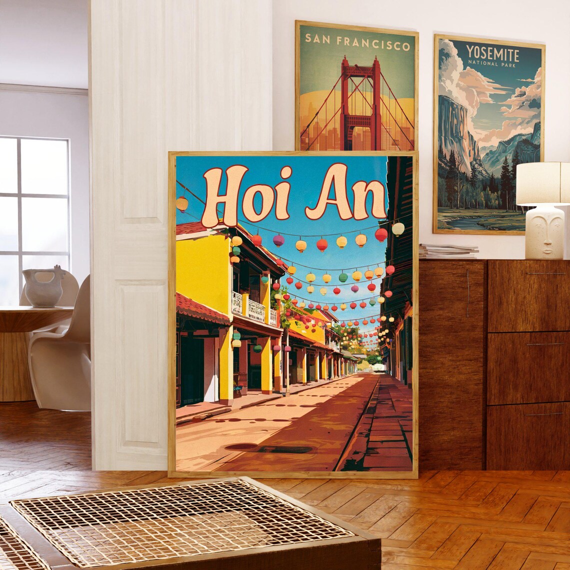 Hoi An Vietnam Lantern Street Old Town Vintage Travel Poster - Image 5